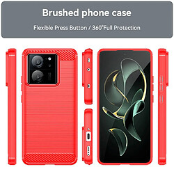 Htdmobiles Coque pour Xiaomi 13T / 13T Pro 5G - housse etui silicone gel carbone + film ecran - ROUGE