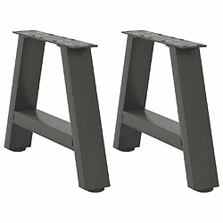 vidaXL Pieds de table basse forme de A 2 pcs anthracite 30x(30-31) cm