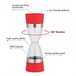 Acheter Universal Moulin manuel à sel et poivre à double extrémité Moulin à café à rotor en céramique réglable en acier inoxydable