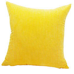 Avis Taie D'oreiller à Jet Doux Housse De Coussin De Taille De Canapé Carré Jaune 60 X 60 Cm