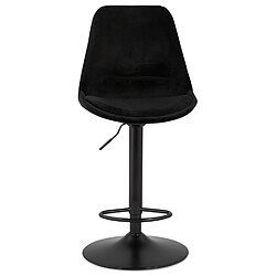 Acheter Alterego Tabouret réglable 'MIKE' en velours noir et pied noir