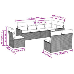 Avis Maison Chic Salon de jardin 8 pcs avec coussins | Ensemble de Table et chaises | Mobilier d'Extérieur noir résine tressée -GKD54371