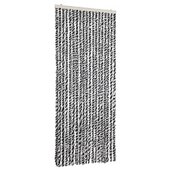 vidaXL Rideau anti-mouches gris et noir et blanc 56x185 cm chenille