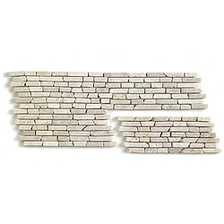 Pegane Carrelage mosaïque / Plaque de mosaïque mur et sol en marbre naturel coloris blanc - 11,7 x 30,5 cm