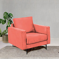 MAISON AUBERTIN Fauteuil Caruso Velours Rose 1 Place