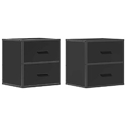 vidaXL Tables de chevet murales 2 pcs noir 40x31x39,5 cm