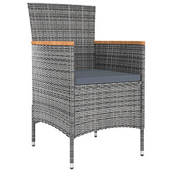 Avis Maison Chic Mobilier à dîner 9 pcs de jardin avec coussins - Ensemble table et chaises d'extérieur - Salon/Mobilier de jardin classique Résine tressée Gris -MN55308