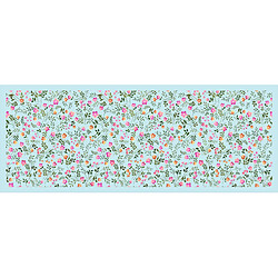 Alter Chemin de cuisine, 100% Made in Italy, Tapis antitache avec impression numérique, Chemin de table antidérapant et lavable, Modèle Fleurs - Bibiane, 140x52 cm