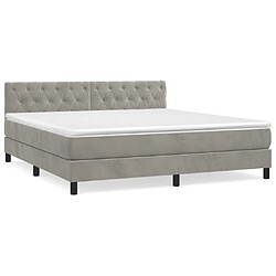 Maison Chic Lit Adulte - Lit simple Lit à sommier tapissier et matelas moelleux - Meuble de Chambre - Gris clair 160x200cm Velours -MN55287