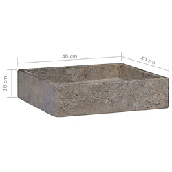 vidaXL Lavabo Gris 40x40x10 cm Marbre pas cher