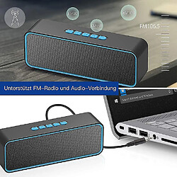 Universal Haut-parleur Bluetooth sans fil, haut-parleur Bluetooth 5.0 portable avec basse à double pilote, stéréo 3D, radio FM, fonctions mains libres (noir) pas cher