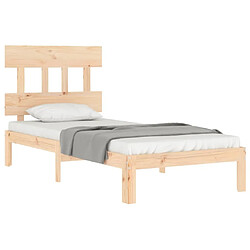 Acheter Maison Chic Cadre/structure de lit avec tête de lit pour adulte - Lit Moderne Chambre simple bois massif -MN79757