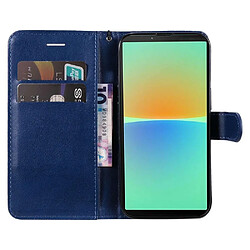 Htdmobiles Housse pour Sony Xperia 10 IV 5G - etui coque pochette portefeuille + verre trempe - BLEU