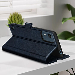 Acheter Avizar Étui pour Nokia C12 Clapet Porte-carte Support Vidéo Wallet Slim Bleu Nuit