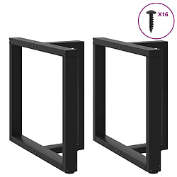 Avis vidaXL Pieds de table à manger forme de T 2 pcs noir 70x35x(72-73) cm