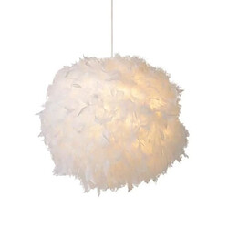 Stoex Lustre Suspension en Plumes 30 cm E27 40W Blanc pour Chambre Cadeau d'enfant