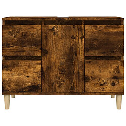 Acheter vidaXL Meuble d'évier chêne fumé 80x33x60 cm bois d'ingénierie