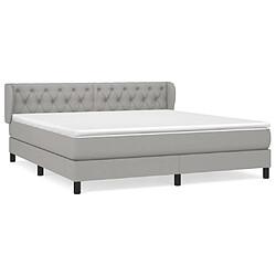 Maison Chic Lit Adulte - Lit simple Lit à sommier tapissier avec matelas moelleux - Meuble de Chambre - Gris clair 160x200cm Tissu -MN62913