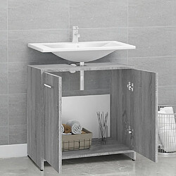 Avis Maison Chic Armoire de bain,Meuble de rangement de salle de bain,Meuble haut Sonoma gris 60x33x60 cm Bois d'ingénierie -GKD538251