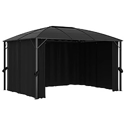 Acheter vidaXL Tonnelle avec rideaux 400x300x265 cm Anthracite