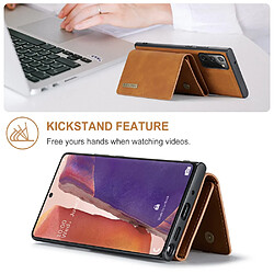 Dg.Ming Coque en TPU avec béquille, anti-chute, avec aimant amovible marron pour votre Samsung Galaxy Note 20