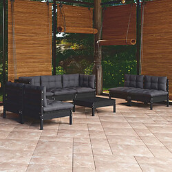 vidaXL Salon de jardin 8 pcs avec coussins bois de pin massif