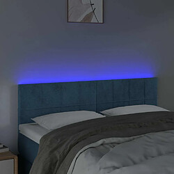 Avis Maison Chic Tête de lit moderne à LED lumineuse pour chambre - Décoration de lit Bleu foncé 144x5x78/88 cm Velours -MN44632