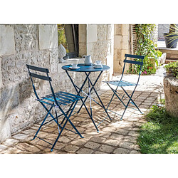 ALIZÉ Chaises pliantes en acier Cuba (Lot de 2) bleu.