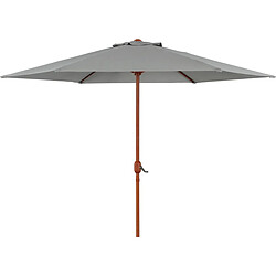 Habitat Et Jardin Parasol jardin droit Alu finition bois Luz - Rond - Ø 3m - Gris 