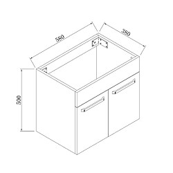 Meuble lave-mains à suspendre avec lavabo céramique 2portes battants 60cm(L)x53cm(H) pas cher