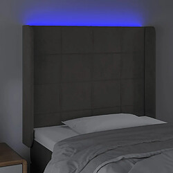 Avis vidaXL Tête de lit à LED Gris foncé 93x16x118/128 cm Velours