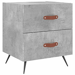 vidaXL Table de chevet gris béton 40x35x47,5 cm bois d’ingénierie