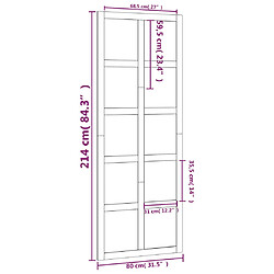 vidaXL Porte de grange 80x1,8x214 cm Bois massif de pin pas cher