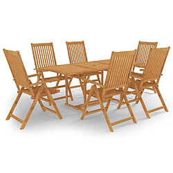 vidaXL Ensemble à manger de jardin 7 pcs Bois de teck massif