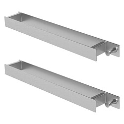 ML-Design Lot de 2x porte-serviettes sans percer 42 cm argent salle de bain étagère murale