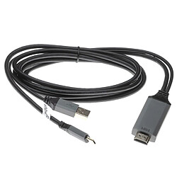 vhbw Câble de données 2 en 1 HDMI vers USB (câble Y USB C 3.1 + USB A 2.0 vers prise HDMI) par ex compatible avec Huawei MateBook, P20 - 2m