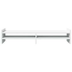 Avis vidaXL Support de moniteur blanc 100x27x20 cm bois d'ingénierie