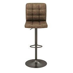 Moloo SQUAR-Tabouret de bar en cuir synthétique Marron-gris bronze (x2) pas cher