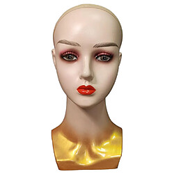 Tête De Mannequin Visage Féminin Support Chauve Pour Le Style De Perruques Ou Le Chapeau D'affichage Or