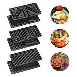 Acheter Sandwich grill, Appareil à Croque-Monsieur 3 plaques interchangeables, Gaufrier, 800, Noir/Argent, Clatronic, ST 3670