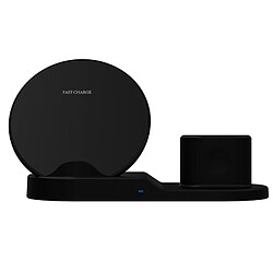 Wewoo Chargeur sans fil Support de rapide N30 3 en 1 pour téléphones intelligents Qi Standard, iWatch et AirPods (Noir)