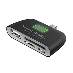 Adaptateur USB C 3.1 Type C vers USB 2.0 HUB OTG Lecteur de carte mémoire Micro SD / TF