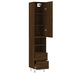 Avis vidaXL Buffet haut Chêne marron 34,5x34x180 cm Bois d'ingénierie