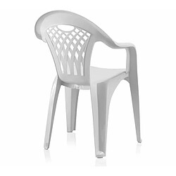 Pegane Lot de 6 chaises de jardin empilables en résine coloris Blanc - Longueur 58 x Profondeur 54 x Hauteur 86 cm