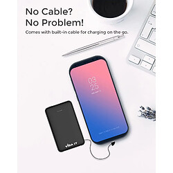 Acheter SANAG Mini Batterie Externe Chargeur Usb-C Pour Samsung Galaxy S21 S20 Fe A10 A12 J7 Batterie Portable De Secours, 5000Mah Power Bank Legere Avec Câble Intégré, Ce Un Cellule