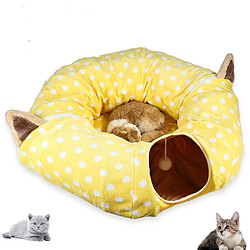 Wewoo Jouet pour Tunnel de de chat de puzzle de canal de de stockage se pliantSpécification Circulaire jaune