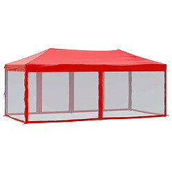 Acheter vidaXL Tente de réception pliable avec parois Rouge 3x6 m