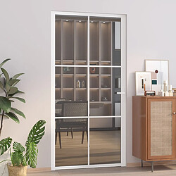 vidaXL Porte intérieure 102,5x201,5 cm Blanc Verre ESG et aluminium