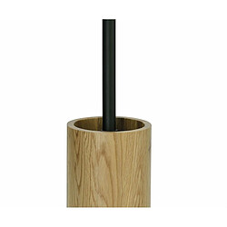 Brosse de salle de wc Alexandra House Living Noir Beige Acier inoxydable bois de chêne 10 x 39 x 10 cm