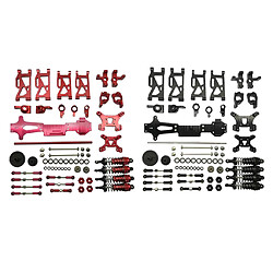 2 Ensemble WLtoys 144001 RC Voiture Mise à Niveau Métal Kit Bras Arbre D'entraînement Rouge + Noir